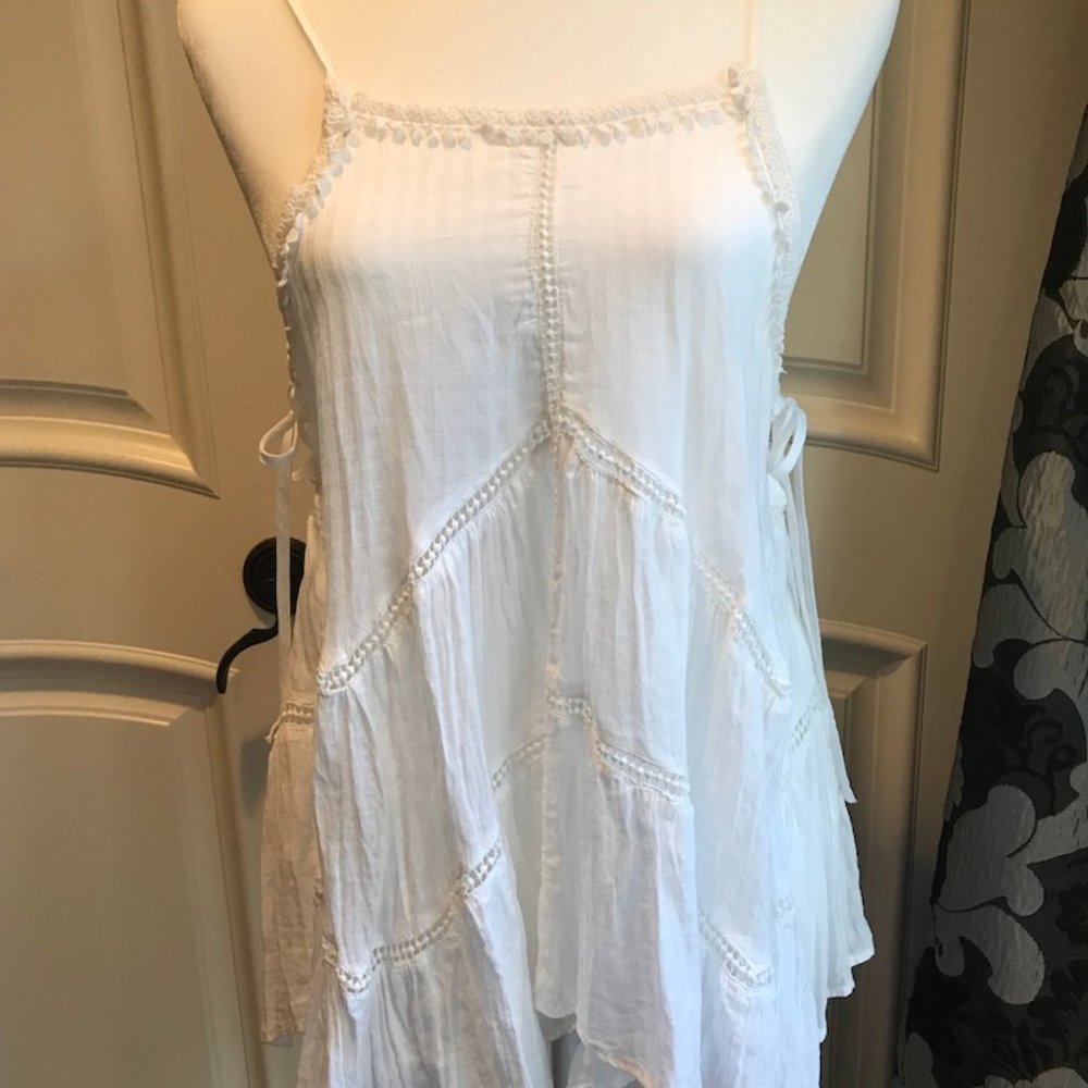 100% Cotton Flowing Camisole White